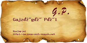 Gajzágó Pál névjegykártya
